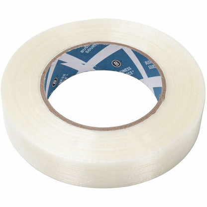 Business Source Filament Tape - 60 yd Length x 1" Width - 3" Core - White - Film (Fiberglass Reinforced) Backing - 1 Rol