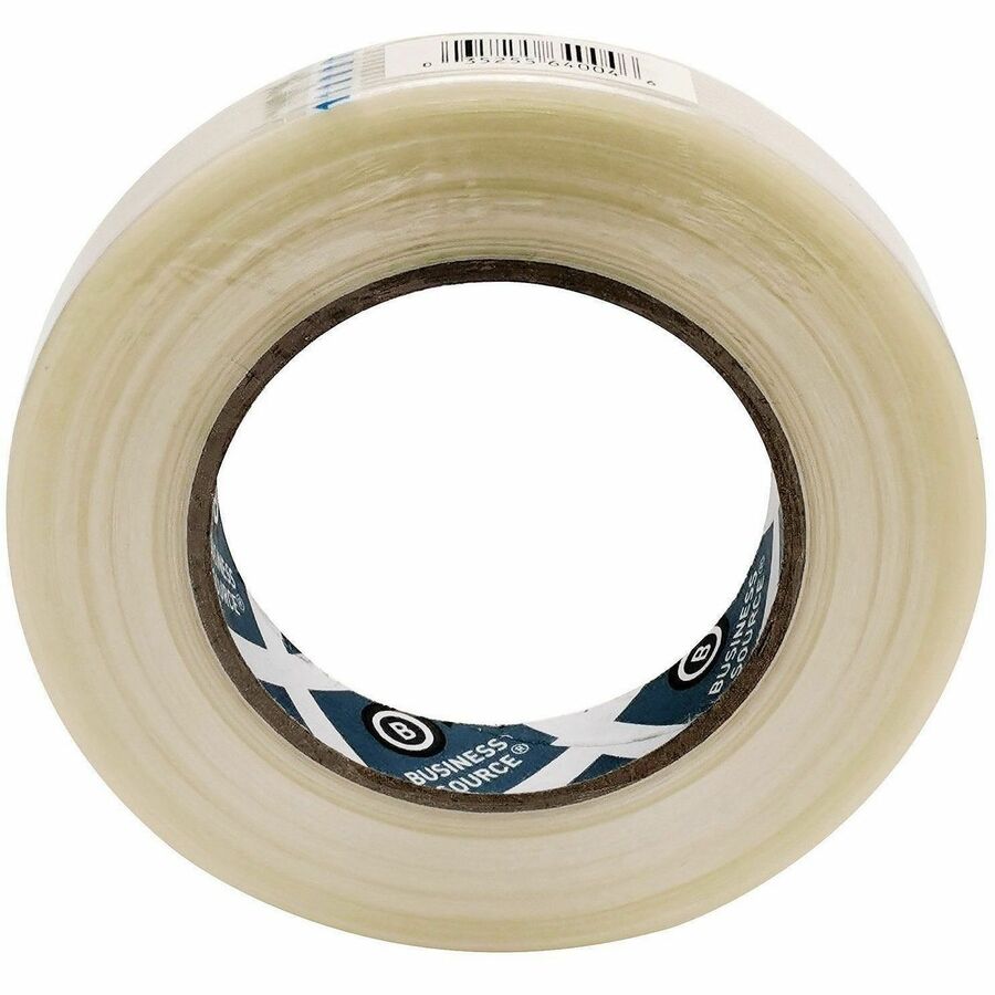 Business Source Filament Tape - 60 yd Length x 0.75" Width - 3" Core - White - Film (Fiberglass Reinforced) Backing - 1 