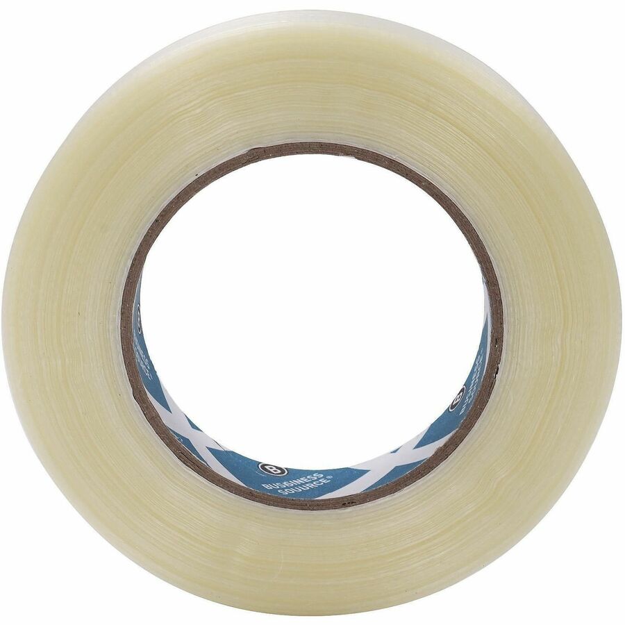 Business Source Filament Tape - 60 yd Length x 0.75" Width - 3" Core - White - Film (Fiberglass Reinforced) Backing - 1 