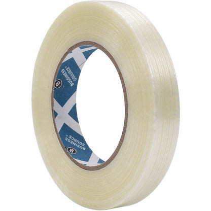 Business Source Filament Tape - 60 yd Length x 0.75" Width - 3" Core - White - Film (Fiberglass Reinforced) Backing - 1 