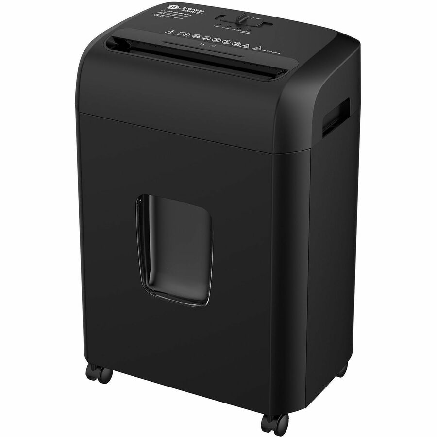 Business Source 5.3-Gallon Bin Cross-cut Shredder - Cross Cut - 16 Per Pass - for shredding Paper, Staples, Credit Card 
