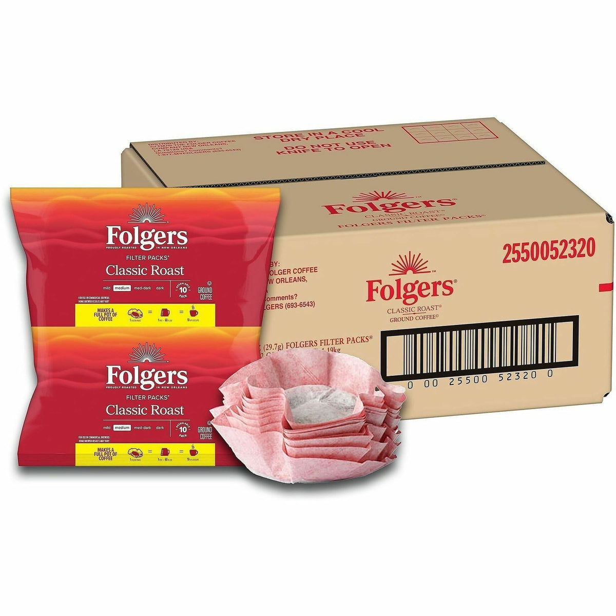 Folgers® Filter Pack Classic Roast Ground Coffee Filter Packs - Filter Pack - Classic - 40 / Carton