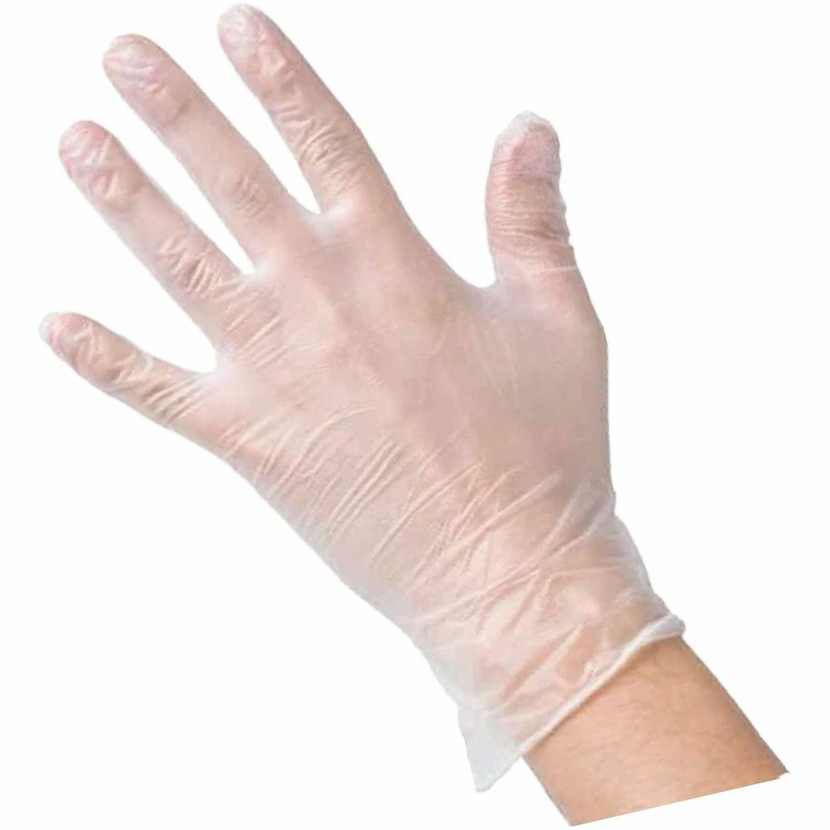 Genuine Joe Powder-Free Vinyl Work Gloves - 3 mil Thickness - Large Size - Vinyl - Clear - Powder-free - 10 / Carton