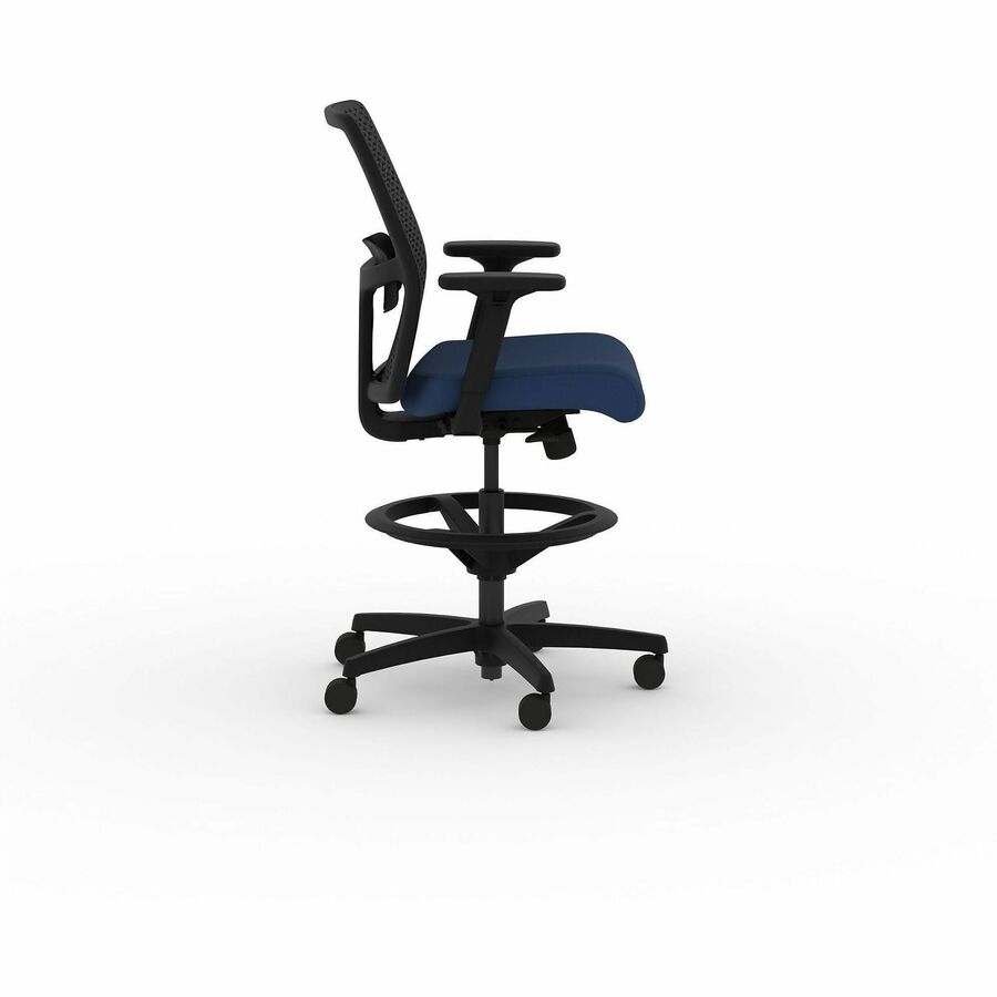 HON Ignition ReActiv Low-Back Task Stool - Charcoal Back Color - Low Back - Blue - 1 Each