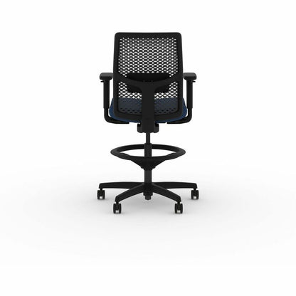 HON Ignition ReActiv Low-Back Task Stool - Charcoal Back Color - Low Back - Blue - 1 Each