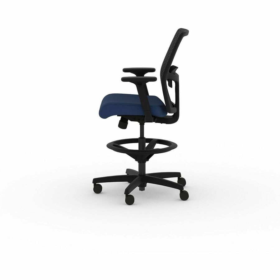 HON Ignition ReActiv Low-Back Task Stool - Charcoal Back Color - Low Back - Blue - 1 Each