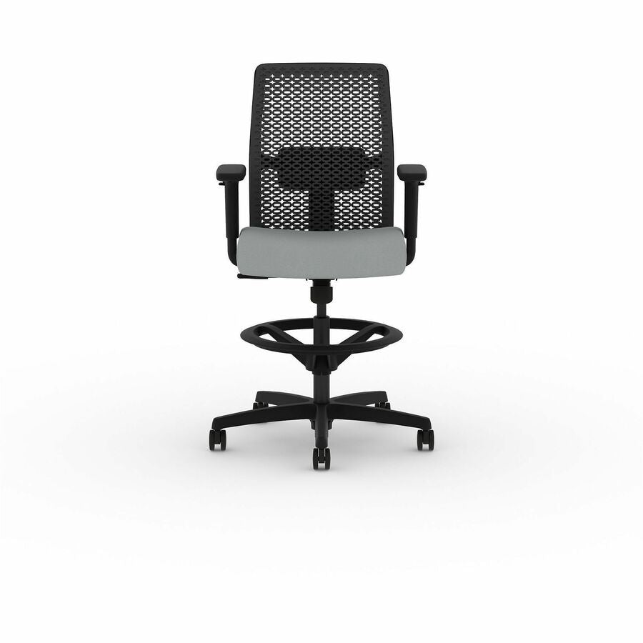 HON Ignition ReActiv Low-Back Task Stool - Charcoal Back Color - Low Back - Gray - 1 Each