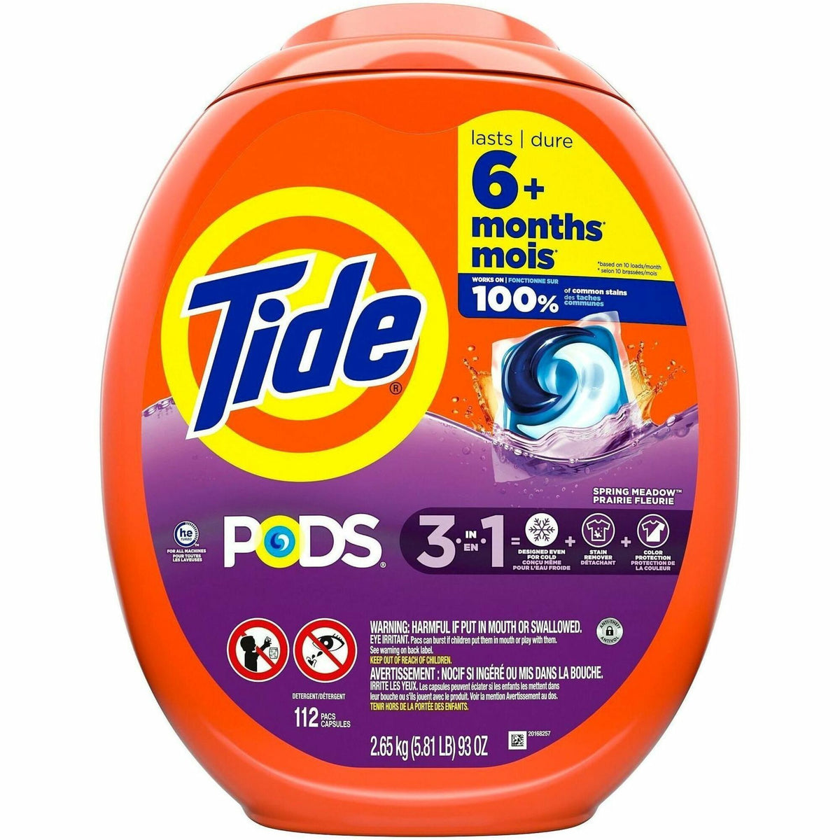 Tide Pods Laundry Detergent - For Laundry, Washing Machine, Clothes - Concentrate - Pod - Spring Meadow Scent - 4 / Cart