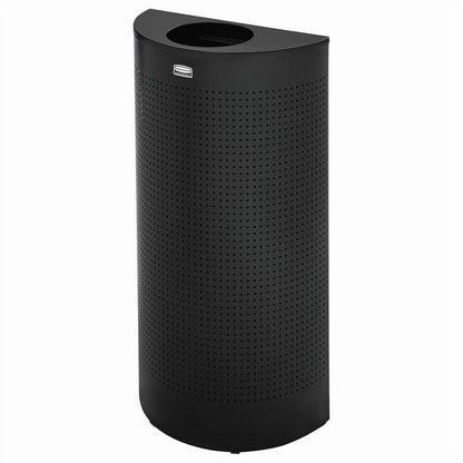 Rubbermaid Commercial Half Round Metallic Waste Receptacle - Open Top - 12 gal Capacity - Half-round - For Indoor, Comme