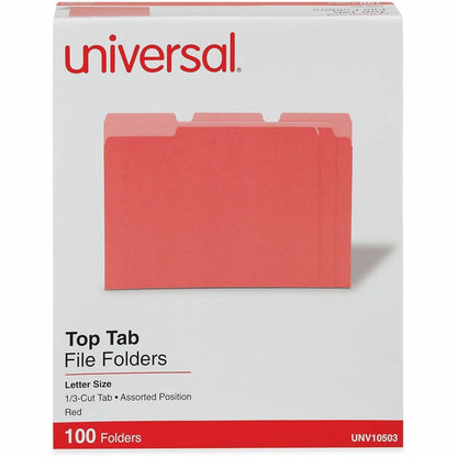 Universal Deluxe 1/3 Tab Cut Letter Recycled Top Tab File Folder - 8 1/2" x 11" - 3/4" Expansion - Top Tab Location - 11