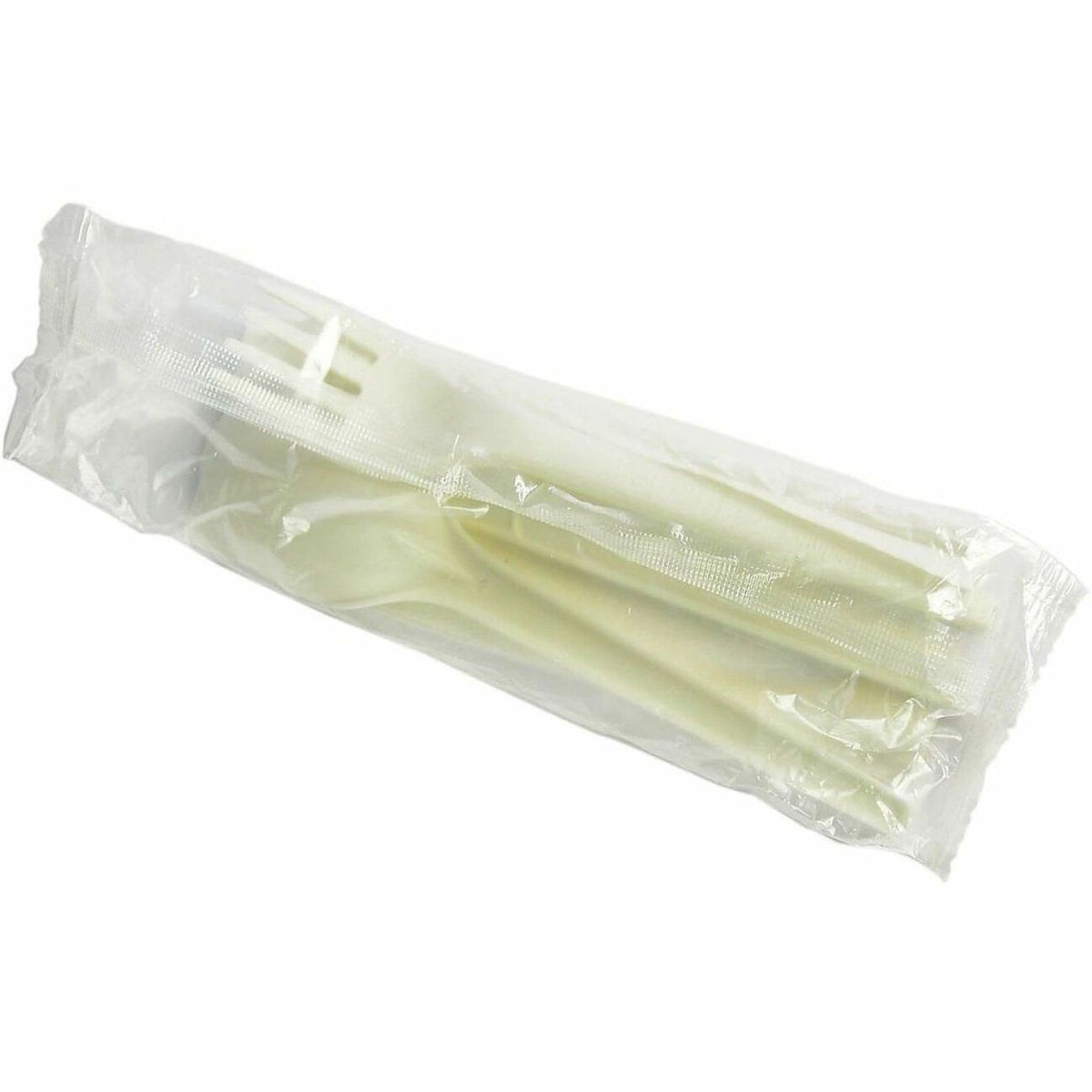 Vegware Compostable Cutlery Kits - Cutlery Set - Spoon - Fork - Knife - Matte - Crystallized Polylactic Acid (CPLA) - Wh