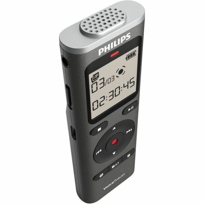 Philips VoiceTracer DVT1170 Digital Voice Recorder - [Built-in] Microphone, Speaker - 128 GB Flash Memory - microSD Supp