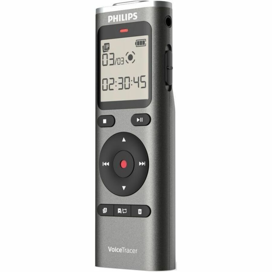 Philips VoiceTracer DVT1170 Digital Voice Recorder - [Built-in] Microphone, Speaker - 128 GB Flash Memory - microSD Supp