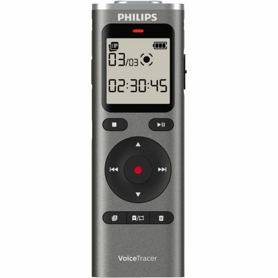 Philips VoiceTracer DVT1170 Digital Voice Recorder - [Built-in] Microphone, Speaker - 128 GB Flash Memory - microSD Supp