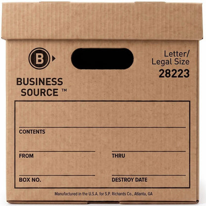 Business Source Economy Medium-Duty Storage Boxes - Media Size Supported: Letter, Legal - Lift-off, Lid Closure - Medium