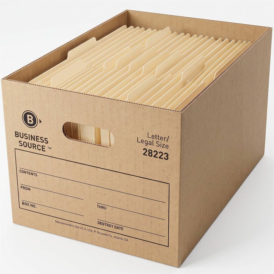 Business Source Economy Medium-Duty Storage Boxes - Media Size Supported: Letter, Legal - Lift-off, Lid Closure - Medium