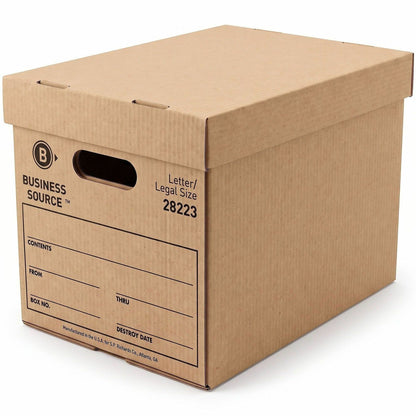 Business Source Economy Medium-Duty Storage Boxes - Media Size Supported: Letter, Legal - Lift-off, Lid Closure - Medium