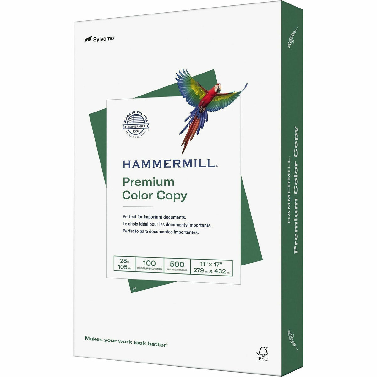 Hammermill Premium Color Copy Paper - 100 Brightness - Ledger/Tabloid - 11" x 17" - 28 lb Basis Weight - Ultra Smooth - 