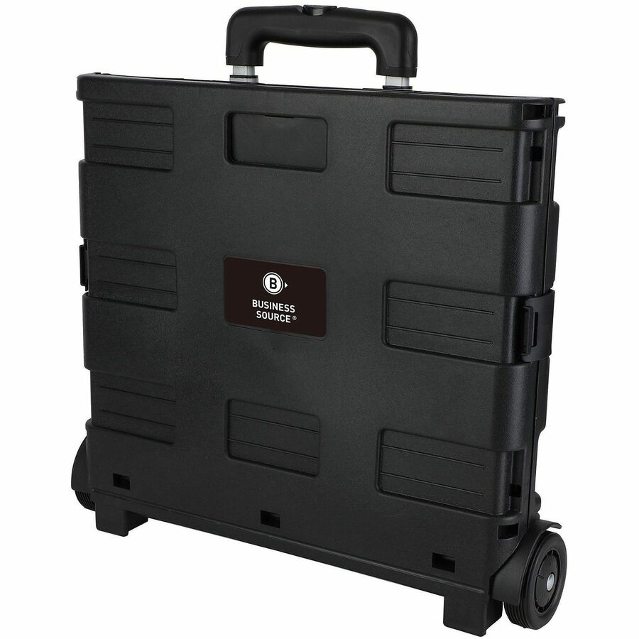 Business Source Stow-and-Go Mobile Storage Crate - Telescopic Handle - 60 lb Load Capacity - 0.06yd³ Volume Capacity - 2