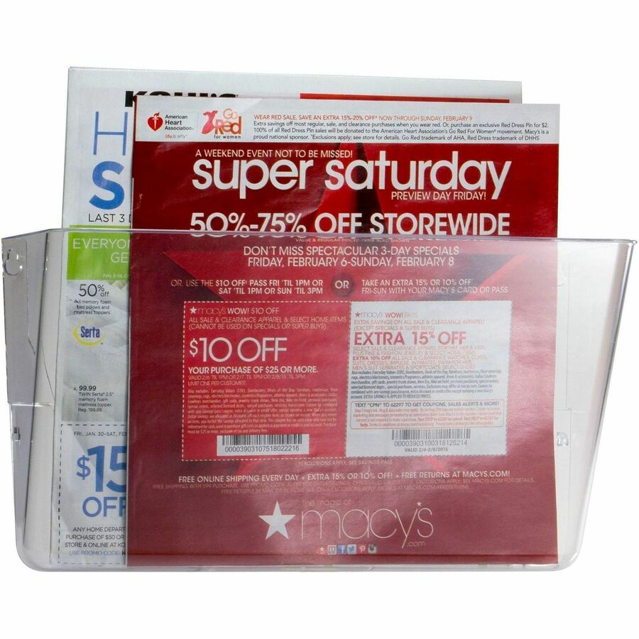 Business Source Expandable Pocket File System - 7" Height x 13" Width x 4" Depth - Interlockable, Expandable - Clear