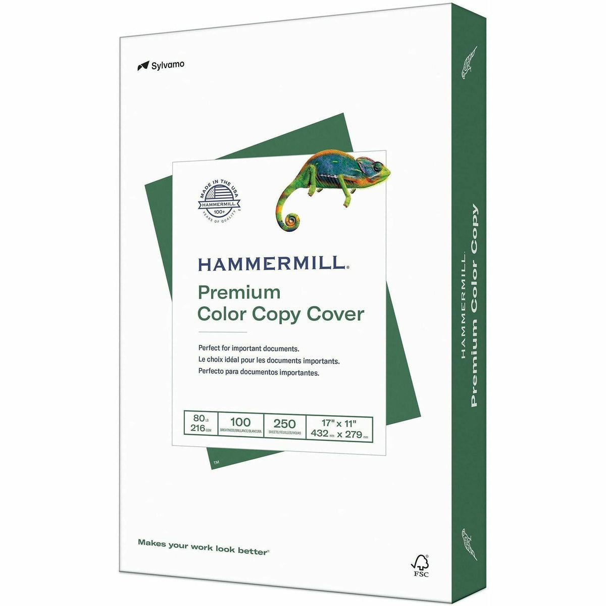 Hammermill Premuim Color Copy Cover Paper - 100 Brightness - Ledger/Tabloid - 17" x 11" - 80 lb Basis Weight - Ultra Smo