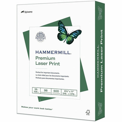 Hammermill Premium 28 lb Laser Print Paper - Letter - 8 1/2" x 11" - 28 lb Basis Weight - Ultra Smooth - FSC - Jam-free,