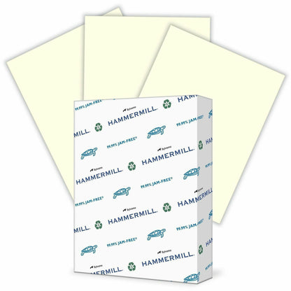 Hammermill Colors Copy Paper - Letter - 8 1/2" x 11" - 20 lb Basis Weight - Jam-free, Eco-friendly - Cream - 500 Sheets 