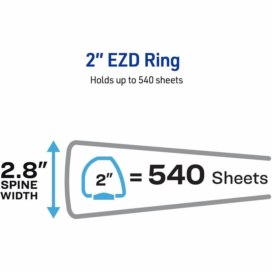 Avery® One Touch Heavy-Duty View Binder - 2" Binder Capacity - 540 Sheet Capacity - 2 4/5" Spine Width - 2" Ring - Faste