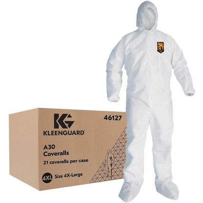 Ansell Health KleenGuard A30 Protection Coveralls - Recommended for: Pharmaceutical, Maintenance - 4XL - 25 / Carton