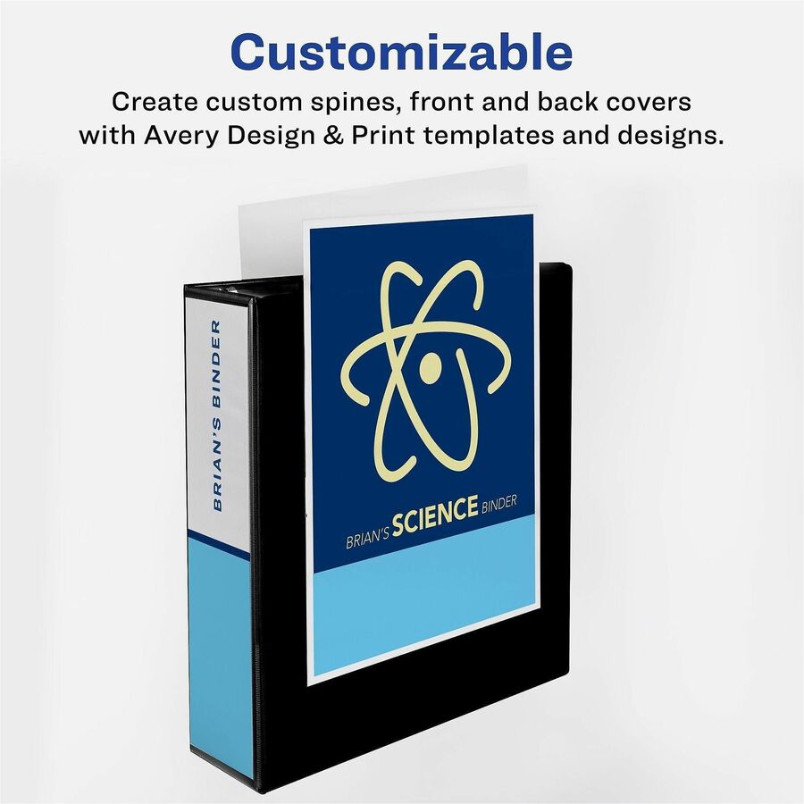 Avery® One Touch Heavy-Duty View Binder - 1" Binder Capacity - 275 Sheet Capacity - 1 2/5" Spine Width - 1" Ring - Faste