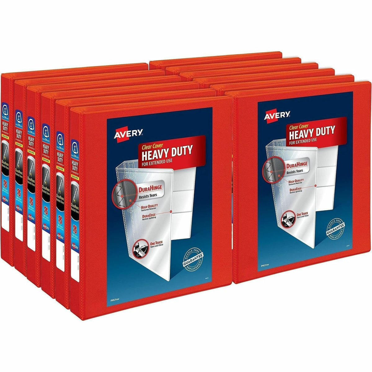 Avery® One Touch Heavy-Duty View Binder - 1" Binder Capacity - 275 Sheet Capacity - 1 2/5" Spine Width - 1" Ring - Faste