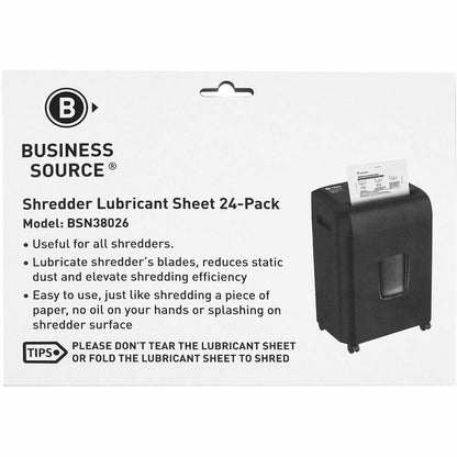 Business Source Shredder Lubricant Sheets - Easy to Use, No-mess - White