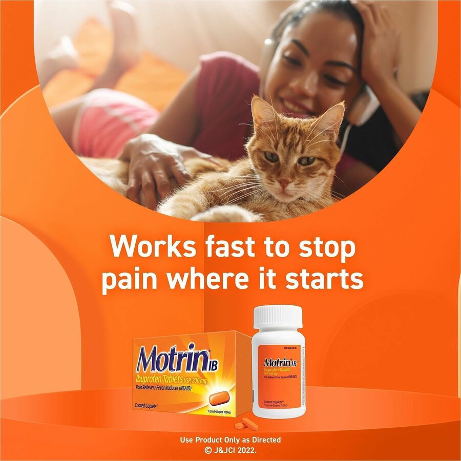 Motrin Ibuprofen Pain Reliever - For Headache, Pain, Fever, Common Cold, Muscular Pain, Arthritis, Toothache, Backache, 