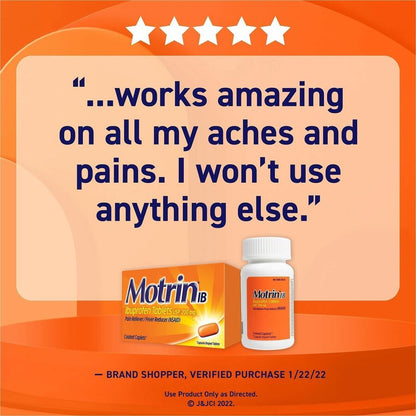Motrin Ibuprofen Pain Reliever - For Headache, Pain, Fever, Common Cold, Muscular Pain, Arthritis, Toothache, Backache, 