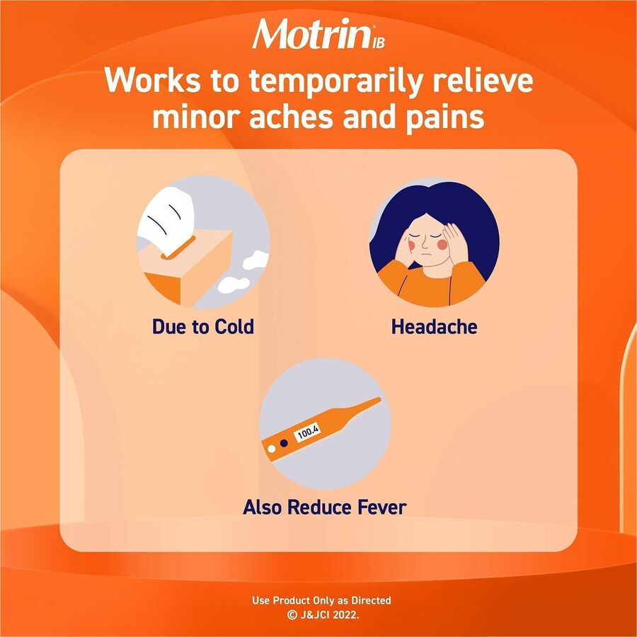 Motrin Ibuprofen Pain Reliever - For Headache, Pain, Fever, Common Cold, Muscular Pain, Arthritis, Toothache, Backache, 
