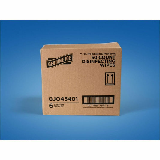 Genuine Joe Broad-Spectrum Disinfectant Wipes - For Multi Surface - Wipe - Fresh Scent - Recommended For: Bacteria Remov