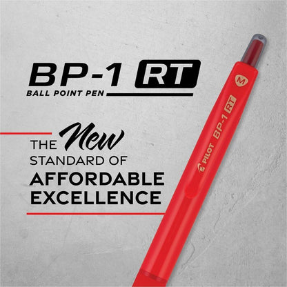 Pilot BP-1 RT Ballpoint Pens - 1.0 mm Pen Point - Retractable - Red Ink - Oil Based - Stainless Steel Tip - Writing, Sch
