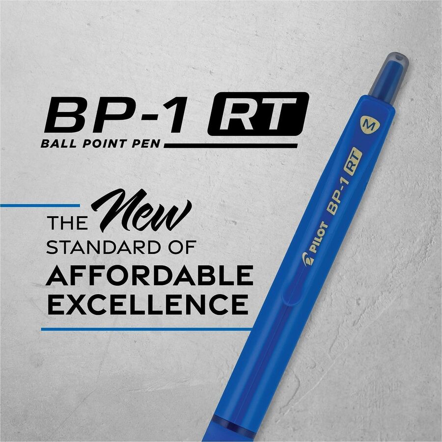 Pilot BP-1 RT Ballpoint Pens - 1.0 mm Pen Point - Retractable - Blue Ink - Oil Based - Stainless Steel Tip - Writing, Sc