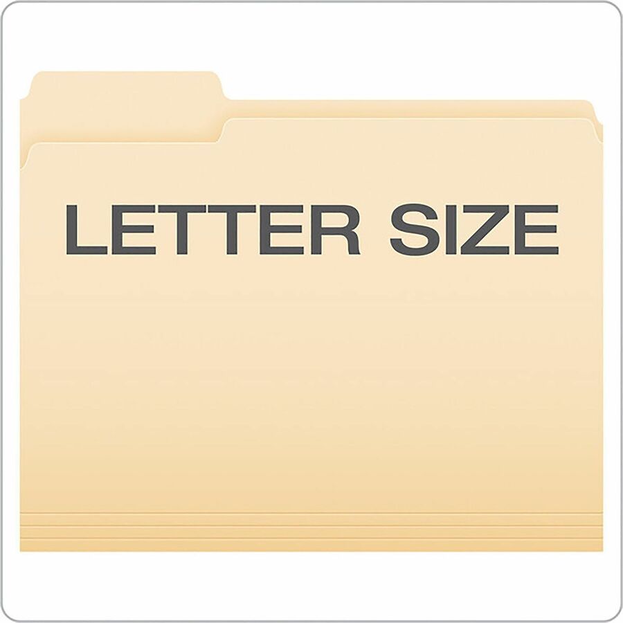 Business Source 1/3 Tab Cut Letter Top Tab File Folder - 8 1/2" x 11" - 3/4" Expansion - Top Tab Location - 11 pt. - Pap