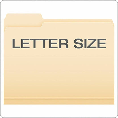 Business Source 1/3 Tab Cut Letter Top Tab File Folder - 8 1/2" x 11" - 3/4" Expansion - Top Tab Location - 11 pt. - Pap