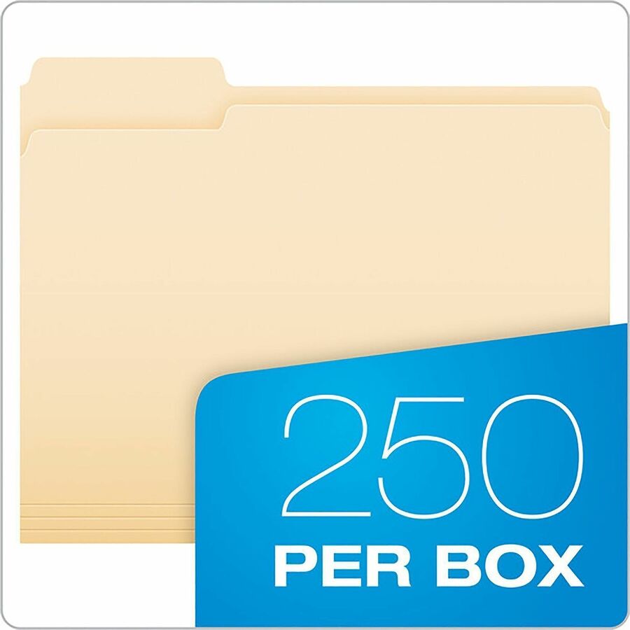 Business Source 1/3 Tab Cut Letter Top Tab File Folder - 8 1/2" x 11" - 3/4" Expansion - Top Tab Location - 11 pt. - Pap