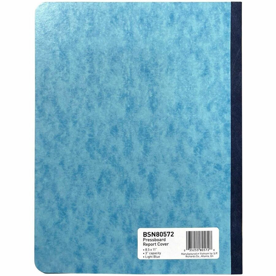 Business Source Letter Report Cover - 3" Folder Capacity - 8 1/2" x 11" - Light Blue - 0% Recycled - 1 Each