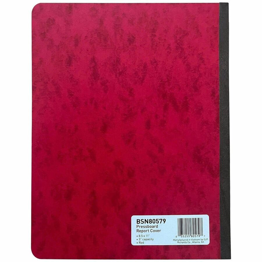 Business Source Letter Report Cover - 3" Folder Capacity - 8 1/2" x 11" - Red - 0% Recycled - 4 / Carton