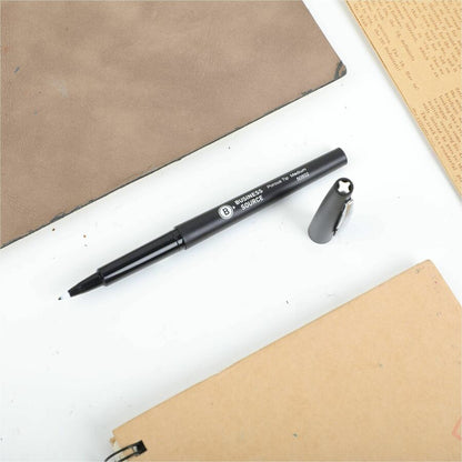 Business Source Porous Point Pens - 0.7 mm Medium Pen Point - Black Ink - Liquid - Drawing, Writing - 12 / Dozen