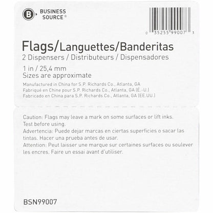 Business Source Sign Here Arrow Page Flags - 1" Flag/Note Width x 1 3/4" Flag/Note Length - Arrow - SIGN HERE - Yellow -
