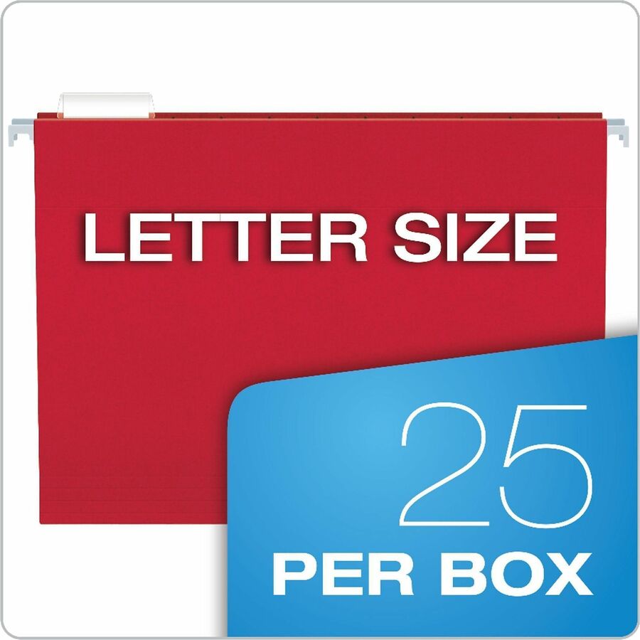 Business Source 1/5 Tab Cut Letter Hanging Folder - 8 1/2" x 11" - 3/4" Expansion - 11 pt. - Paper Stock - Assorted - 25