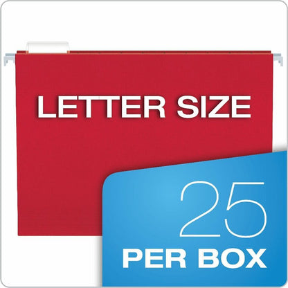 Business Source 1/5 Tab Cut Letter Hanging Folder - 8 1/2" x 11" - 3/4" Expansion - 11 pt. - Paper Stock - Assorted - 25