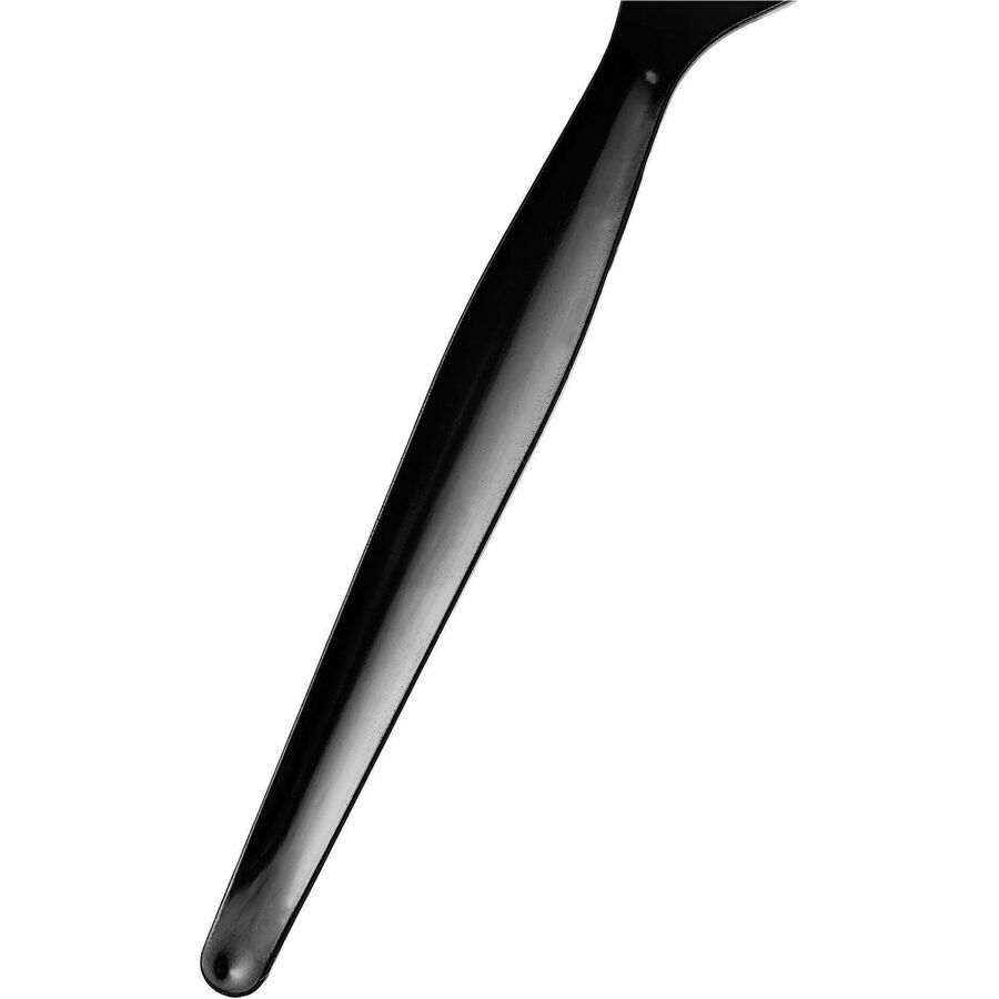 Genuine Joe Disposable Polystyrene Cutlery - Fork - Fork - Food, Cafeteria, Breakroom - Disposable - Polystyrene - Black