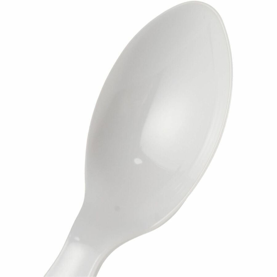 Genuine Joe Disposable Polystyrene Cutlery - Spoon - Spoon - Food, Cafeteria, Breakroom - Disposable - Polystyrene - Whi