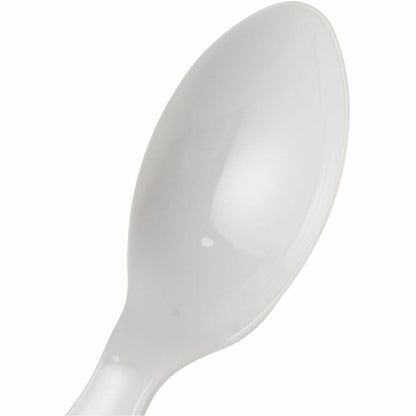 Genuine Joe Disposable Polystyrene Cutlery - Spoon - Spoon - Food, Cafeteria, Breakroom - Disposable - Polystyrene - Whi